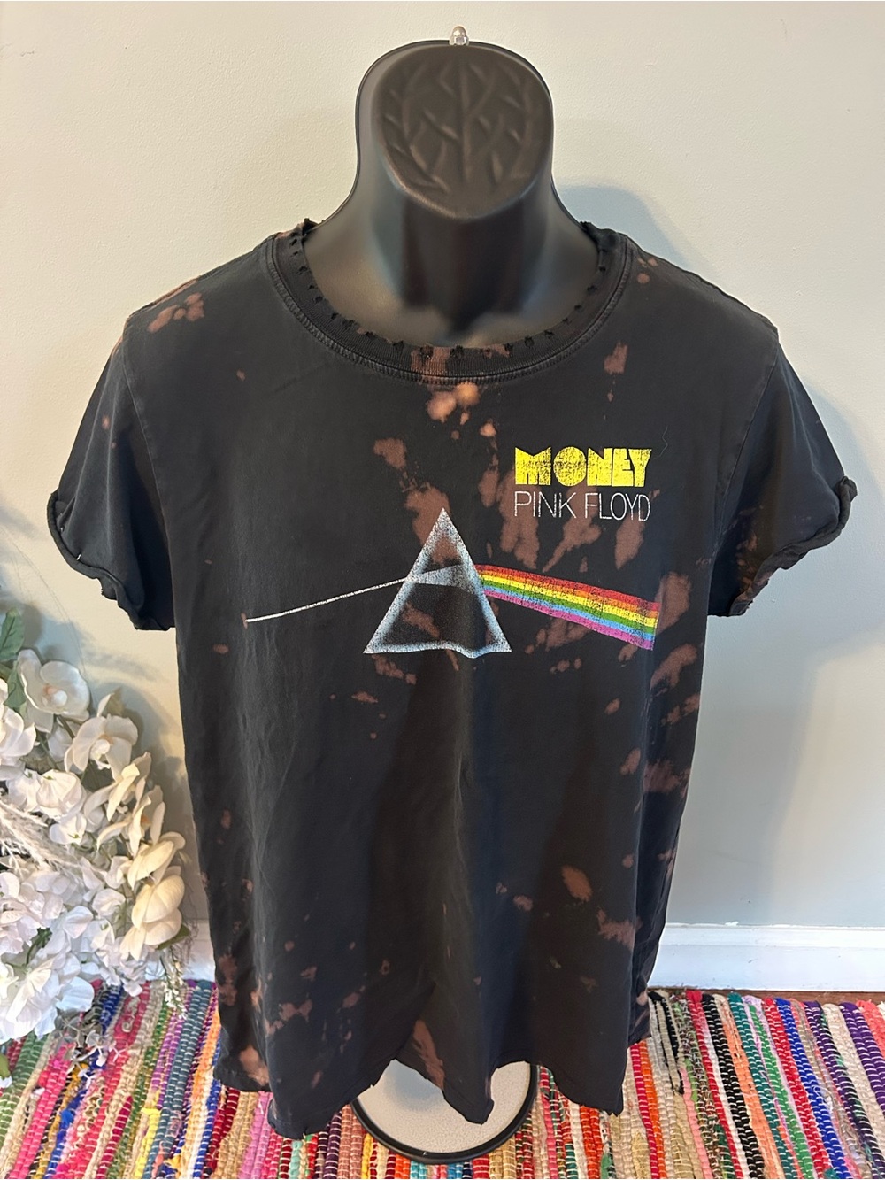 Pink Floyd Money Tie Dye T-Shirt Classic Rock Graphic Band Tee Concert Medium